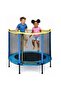 Mini Kids Trampoline with Safety Enclosure Net, Durable Metal Frame, Soft Edge Padding, Stable Base