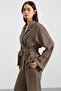 Oversize Modal Jacket with Belt Tie Haki̇ 8287 - 5