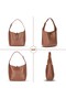 Classic Genuine Leather Women's Shoulder Bag – Azura - Tan Color, Suitable for Every Combination - 4
