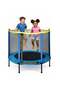 Round Children Trampoline with Protective Mesh Net, Reinforced Legs, Foam Covered Poles,