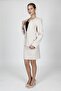 Zero Collar Single Button Sports Jacket & Mini Slit Short Tight Skirt Women's Suit-Beige - 1190502 - 3