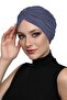 Cross-Strapped Dark Gray Ready-Made Turban Hijab Pool Cap Suitable for Medical Use - 3