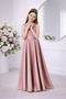Girl's Powder Pink Satin Crew Neck Simple Dress Graduation Birthday Evening Dress - 2