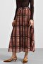 Elastic Waist Chiffon Skirt with Belt Accessories Brown 7070 - 5