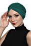 Cross-Strapped Green Ready-Made Turban Hijab Pool Cap Suitable for Medical Use - 2
