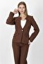 Zero Collar Single Button Sports Women's Jacket - Chestnut - 1190100 - 4