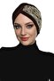Cross Boucle Brown-Beige Ready-To-Wear Turban Hijab Pool Cap Suitable for Medical Use - 6