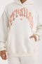 Unisex Curved Stone Printed Oversized Hooded Sweatshirt - 6