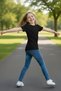 Black Unisex Kids T-Shirt - Cotton Short Sleeve Casual Basic Kids T-Shirt - 7