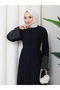 Stone-Embellished Sleeve Abaya Modest Wear Women's Ferace Dress - 8