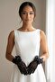 Atelier Noire – Stone Detailed Tulle Bridal Gloves Wedding Engagement Special Design Accessory - 3