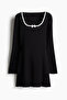 Women's Black Rubber Braided Fitted Dress Cab11 - 2