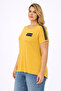 Women's Plus Size Mustard Viscose Blouse with Pocket and Shoulder Stone Detail 65N39393 - 5