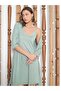 Imissi Lace Nightgown Dressing Gown Pajama Set - Green - 2