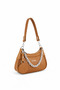 Chain Detailed Women's Shoulder & Crossbody Bag – Extra Long Strap, Casual & Stylish Tan - 4