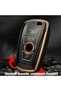 Bmw Compatible 1, 3, 5, 7 Series, F30, F25, F20, F18, F16, F15, F10, X1, X3, X4, X5 Gold Edge Tpu Key Case Cover (White) - 5