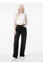 Colorfast Women's Black High Waist Palazzo Jeans Loose Denim Pants