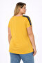 Women's Plus Size Mustard Viscose Blouse with Pocket and Shoulder Stone Detail 65N39393 - 7