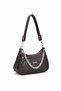 Chain Detailed Women's Shoulder & Crossbody Bag – Extra Long Strap, Casual & Stylish Brown - 5