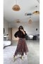 Tile Patterned Asymmetrical Skirt