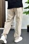 Men's Cotton Linen Look Trousers Beige Edw443 - 3