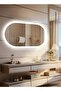 مرآة مكياج بيضاوية مقاس 120 × 80 سم مع إضاءة جانبية LED، مرآة مكياج مناسبة لغرفة الملابس - 4