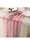 CHINGOO Cheesecloth Table Runner 35"x118" Pink Rustic Boho Gauze Cheese Cloth Runner