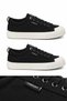 Women's Black Sneakers - Canvas Casual Shoes - White Sole Street Style B-1 - 7