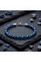 Arpa Cut Blue and Silver Hematite Natural Stone Adjustable Steel Chain Bracelet 31832B10D3 - 3