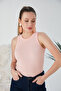 Women's Premium Fabric Zargo Model Fitted/Slim Fit Wide Ribbed Halter Neck Ribbed Crop Blouse - 4