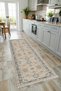 Retro Beige Gray Chenille Carpet Rug Runner Non-Slip Washable Kitchen Living Room Hallway - 7