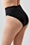 Women's High Waist Seamless Gathering Panties |   Black 9303-A - 4