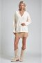 Shawl collar detailed standard knit sweater 1422 - 2