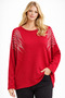 Park Moda Angel Winged Stoned Long Sleeve Italian Sweater