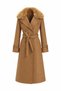 Asalet Series Detachable Fur Double-Breasted Winter Coat