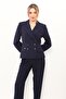 Men's Collared Buttoned Women's Jacket - Navy Blue - 1196100 - 6
