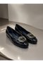 ✨   Patent Leather Women's Ballerina Shoes with Gold Buckle – Stylish and Classic Design