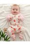 Baby Girl Seasonal Printed 3-6-9-12 Months Snap Fastener Ribbed Newborn Baby Romper