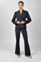 Men's Collared Buttoned Jacket & Pocketed Spanish-Cut Trousers Women's Suit-Smoked - 1196506 - 5