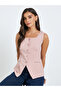 Women Pink Square Neck Waistcoat