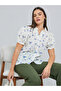 Women Floral Print Ruffled Neck Shirt