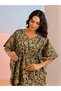 Women Pure Cotton Floral Printed Kimono Top and Pyjama Set - 5