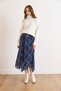 Women's Navy Blue Lined Skirt Asymmetrical Plaid Bell Tulle Skirt Etk-19000384 - 4