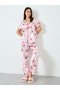 Women Graphic Printed Short Sleeve Shirt and Pyjama Set - 2