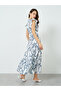 Women Leaf Print Tiered Maxi Dress - 5