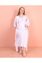 Maternity Long Sleeve 2-Piece Nightgown Set - Openable Button and Nightgown Sleeve with Lace Detail - 2
