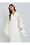 Women Cream Bell Sleeves A-Line Maxi Dress - 2