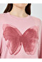 Women Pink Butterfly Graphic Oversized T-Shirt - 3
