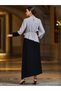 Women Color Block Embellished Detail Maxi Dress - 4