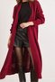 Women's Burgundy Shawl Collar Long Knitwear Cardigan Hrk-19000466 - 5